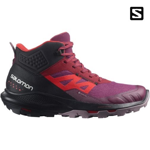 Salomon Outpulse Mid GTX Women's Hiking Boots Fuchsia / Red / Black | CA 60N37
